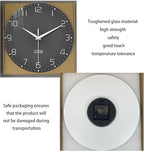 XNM Modern Glass Minimalist Wall Clocks Battery Operated 12 Inch Analog Dark - Image 6