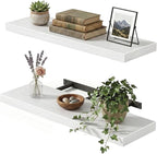 Fixwal White Shelves, Bathroom and Kitchen, Wall Mounted Shelves by Fixwal