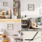 Maxspace Wooden Wall Clock, 8 Inch Non-Ticking Silent Square Wall Clock - Image 5