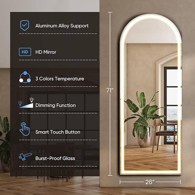 DUMOS Arched Full Length Mirror - Image 2