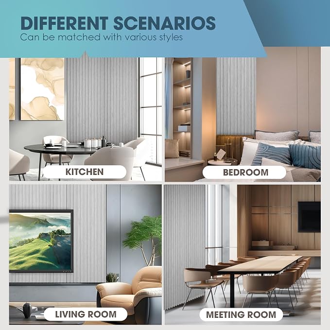 OUZUGIE WPC Acoustic Slat Wall Paneling, Living Room, TV Background, Study Room - Image 7
