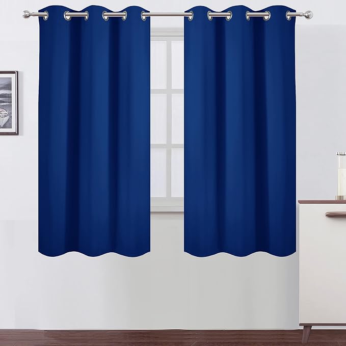 LEMOMO Blackout Curtains 38 x 63 inch/Royal Blue Curtains Set of 2 by Lemomo