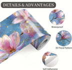 Magnolia Flower Wallpaper Border 196x4 Inch Peel and Stick Wall Border Pink - Image 9