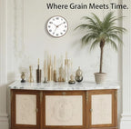 Woodgrain Wall Clock–Silent Non-Ticking Wall Clocks Battery Operated 8 Inch - Image 2