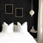 Erfoni Black Peel and Stick Wallpaper Black Floral Embossed Contact Paper - Image 4
