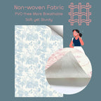 RollsRolla Toile Blue and White Peel and Stick Wallpaper Accent Wall French - Image 4