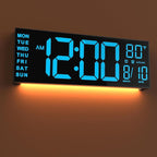 JALL 16" Large Digital Wall Mount Clock, Count Down Timer, Big LED, Temperature by JALL