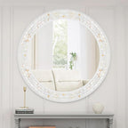 Large Round Mirror 36 Inch, Natural Mother of Pearl Inlay Mosaic Frame Circle - Image 6