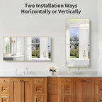 KOCUUY Gold Bathroom Mirror, 24x48 inch Brushed Gold Mirror - Image 5