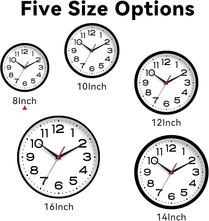 Roymnie Wall Clock Silent Non-Ticking Modern Clock Battery Operated 8 Inch - Image 6