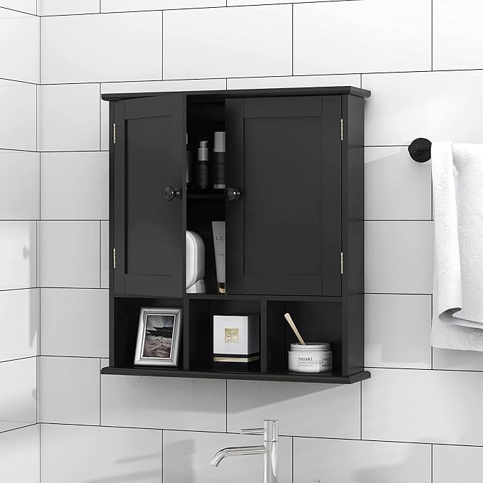 TaoHFE Black Bathroom over the Toilet Storage Cabinet, Wall Medicine Cabinet - Image 4