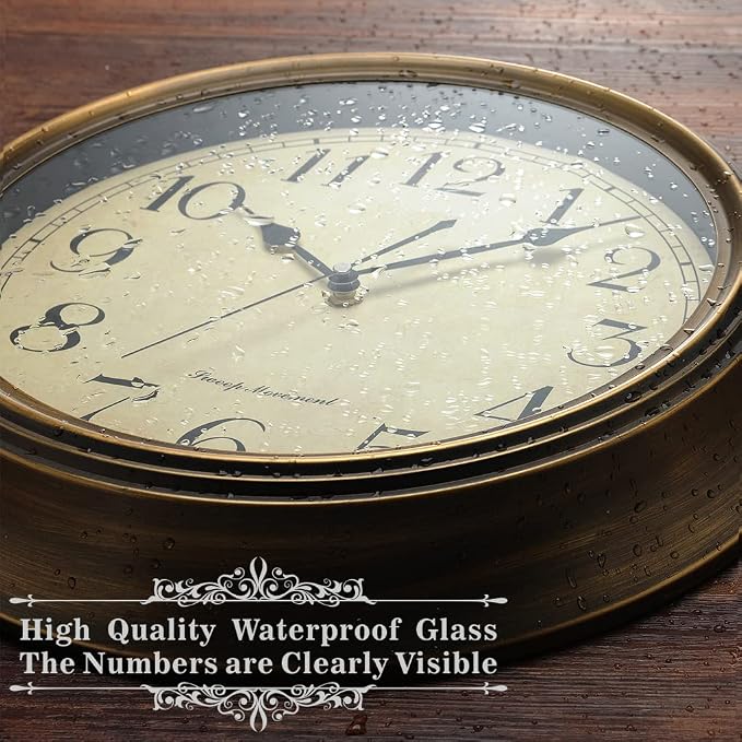Plumeet Metal Wall Clock, Arabic Numerals, Battery Operated - Image 4