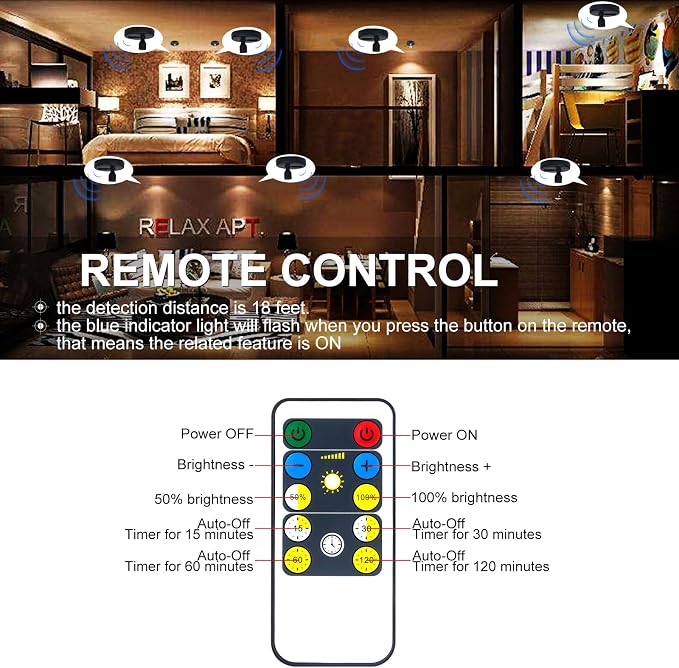 HAMVIDNE LED Spotlights, Battery Powered Picture Lights, Uplighting Indoor - Image 3