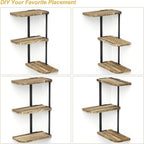 Love-KANKEI Corner Shelf Wall Mount of 3 Tier Rustic Wood Floating Shelves - Image 4