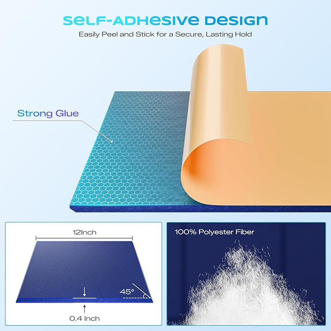 22 Pack Self-Adhesive Acoustic Panels, Soundproof Wall Panels - Image 2