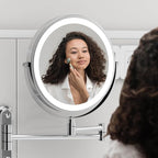 Rocollos Rechargeable Wall Mounted Lighted Makeup Mirror, 8 Inch Double-Sided - Image 6