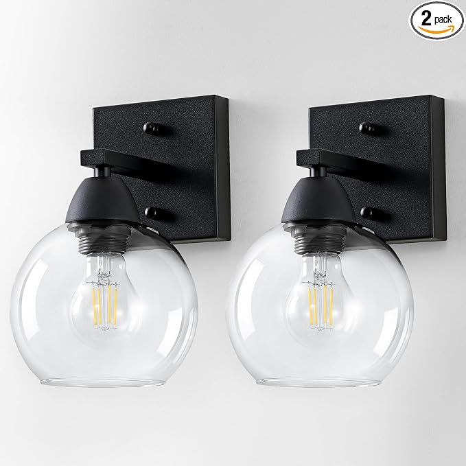 Bathroom Light Fixtures, 1-Light Matte Black Vanity Light by Unknown