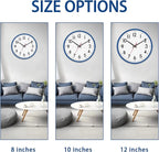 HZDHCLH Wall Clock Blue, Silent Wall Clocks Battery Operated 8 Inch Modern Non - Image 3
