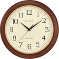 Bulova Atomic Time 2 Analog Wall Clock C5004 | 12.4" Wooden Frame, Sets Time by BulovaCorporation