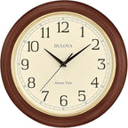 Bulova Atomic Time 2 Analog Wall Clock C5004 | 12.4" Wooden Frame, Sets Time by BulovaCorporation