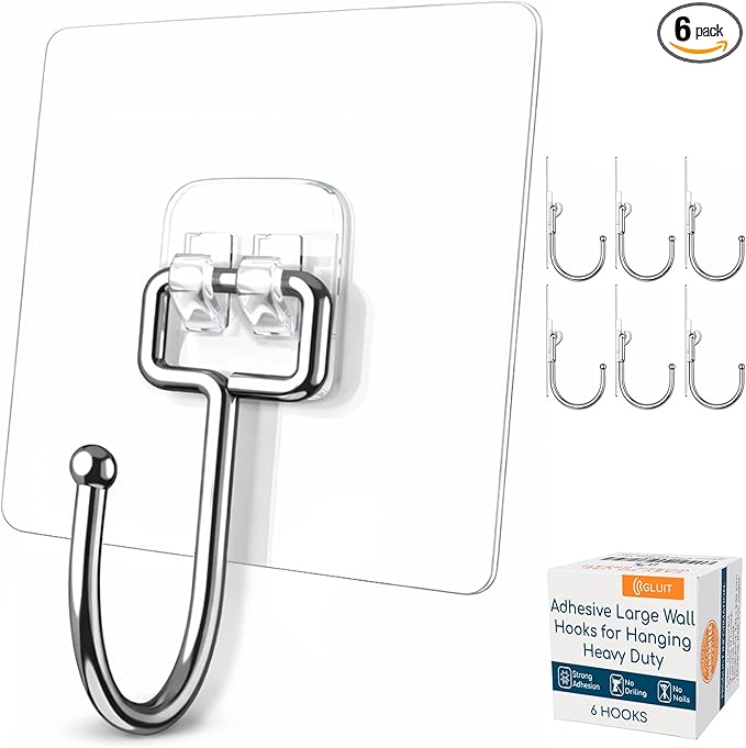 GLUIT Adhesive Large Wall Hooks by GLUIT