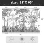 -Grey Jungle Botanical Animal Banana Leaf Fabric Wallpaper Living Room Tropical - Image 4