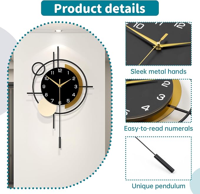 Large Wall Clock for Living Room Decor Modern Wall Clock - Image 5