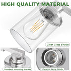 DORESshop 4-Light Vanity Light Fixtures, Chrome Bathroom Light Fixtures Over - Image 4