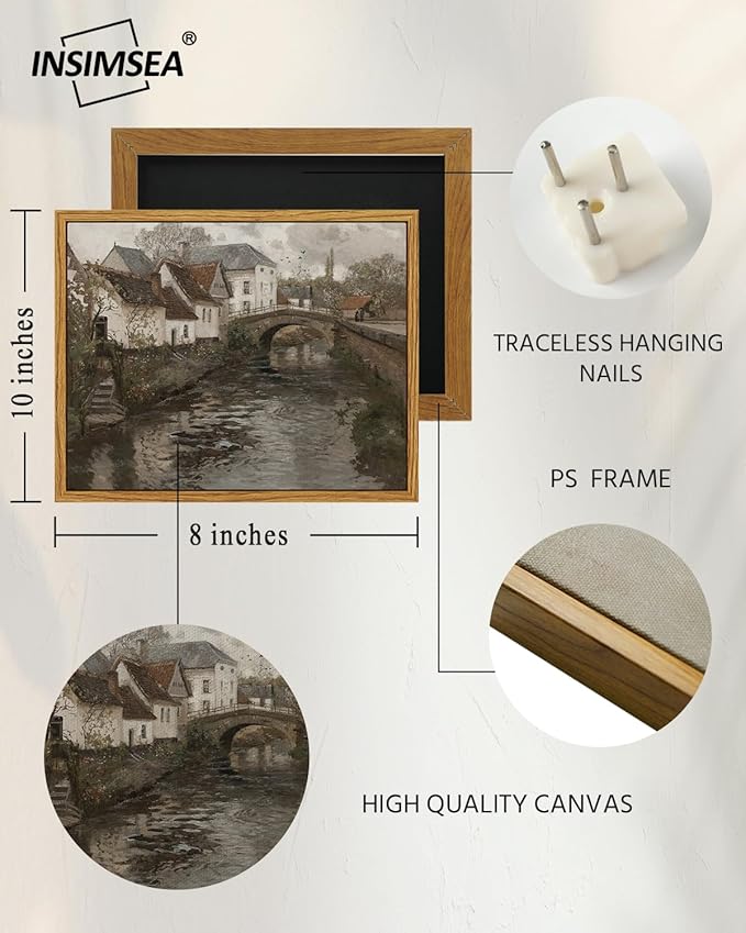 InSimSea Framed Canvas Wall Art Vintage Decor, Room Decor Vintage Scenery - Image 3