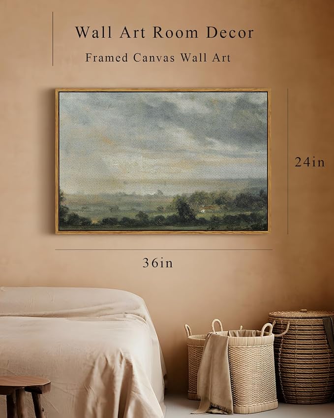 InSimSea Framed Canvas Wall Art Vintage Decor, Landscape Wall Art Home Decor - Image 5