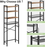 Kalrin Over-The-Toilet Storage Rack, 4-Tier Bathroom Organizer Shelf Over Toilet - Image 7