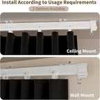 Room Divider Blackout Curtains Extra Wide Ceiling Mounted Curtains Track Sets - Image 5