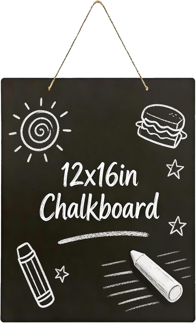 Hanging Chalkboard 12x16 Inch Double-Sided Chalkboard Sign Decorative by KOOLDE