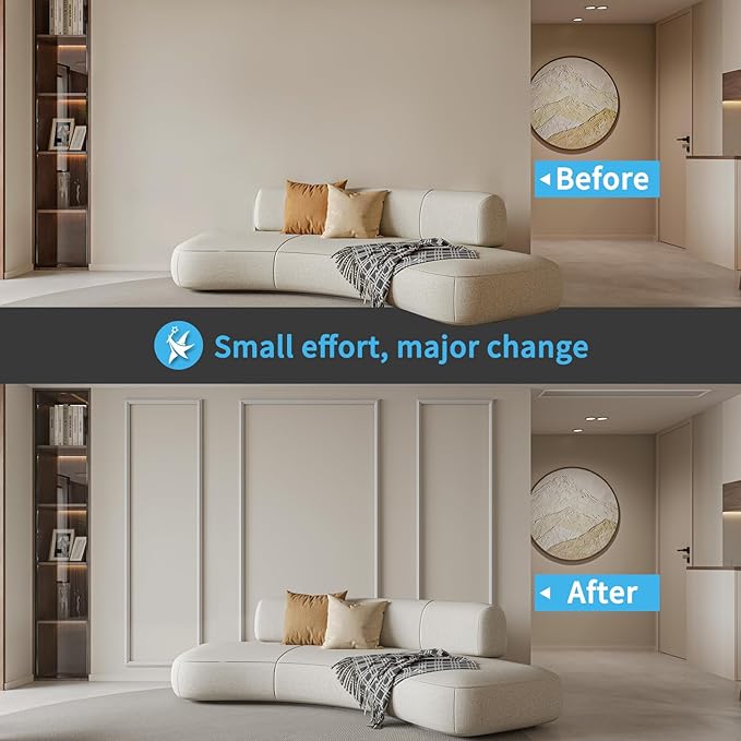 Art3d Pre-Cut Wall Molding Set of 3 pcs, Ready-to-Assemble Wainscoting Panels - Image 3