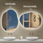 LOVESPEJO Irregular Backlit Mirror Bathroom 24x32 Inch, Asymmetrical LED - Image 9