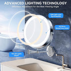 10'' 30X/1X Wall Mounted Lighted Makeup Mirror, 5000mAh Rechargeable - Image 7