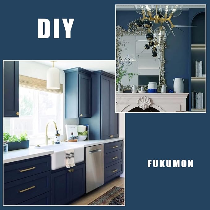 FUKU MON 24"x394" Navy Blue Peel and Stick Wallpaper Matte Blue Contact Paper - Image 7