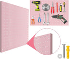 Peg Board, 3 Pack Metal Pegboard Panels Pink Pegboards Wall Organizer - Image 3
