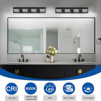 IZORRO LED Modern Bathroom Lights Fixtures, Matte Black Acrylic Wall Lighting - Image 4