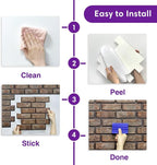 3D Faux Brick Wall Panels Peel and Stick, Small Brick-Look Textured Wall Sticker - Image 8