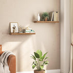 HOOBRO Floating Shelves for Wall, Wall Mounted Shelf Set of 2, 23.6" Hanging - Image 8