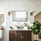 AAZZKANG Rectangular Metal Frame Mirror Retro Bathroom Bedroom Wall Mirrors - Image 4