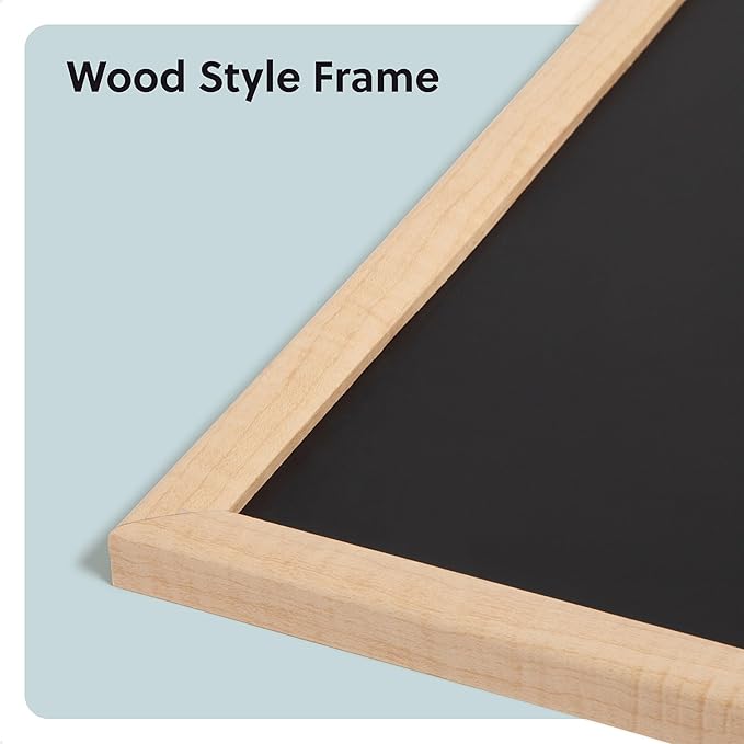 U Brands Chalkboard, Birch Wood Frame, Wall Mountable, Dry Erase Board - Image 2