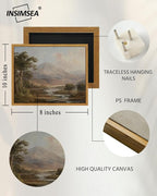 InSimSea Framed Canvas Wall Art, Vintage Landscape Painting, Rustic Nature - Image 5