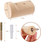 bsdonte Wood Wall Hooks, 4 Pack Natural Wooden Coat Hooks Wall Mounted - Image 5