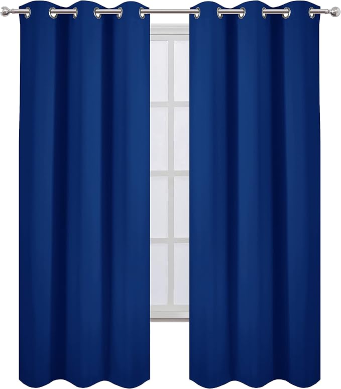 LEMOMO Blackout Curtains 38 x 84 inch/Royal Blue Curtains Set of 2 - Image 2