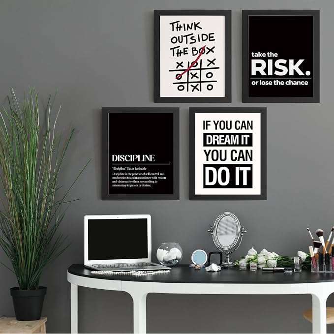 DSHFG Inspirational Office Motivational Wall Art Decor Prints Set of 4 - Image 4