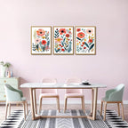 KISSFOX Colorful Wildflower Canvas Wall Art Set Of 3 Flowers Pictures Prints - Image 6