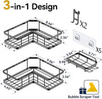 YASONIC Shower Caddy Corner, No Drilling Shower Organizer Corner - Image 2