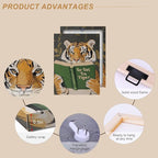 ALMLZL Funny Tiger Reading Book Wall Art Motivational Animal Reading Canvas - Image 5